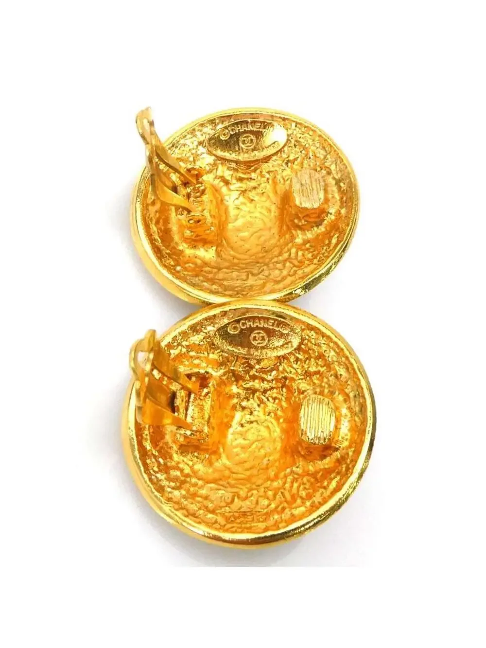 Auth Chanel Logo Earrings Gold Metal - #327013C25B